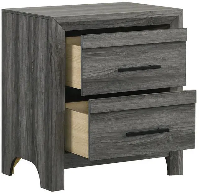 Alt view image 4 of 5 - Denver Modern Style 2-Drawer Night stand Made with Wood in Gray  same as G150108547  (NJ inventory)
