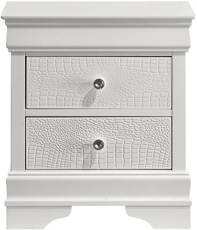 Main image of Blaze Modern Style 2-Drawer Night stand Made with Wood in White  same as B009P286632 (CA inventory)