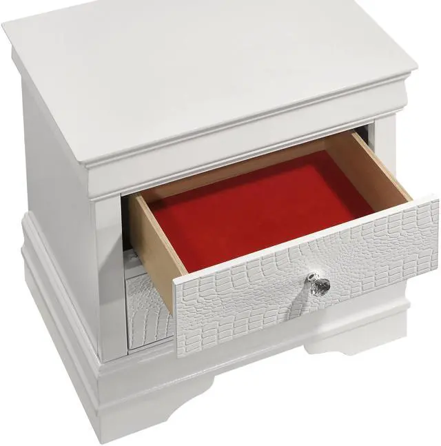 Alt view image 4 of 5 - Blaze Modern Style 2-Drawer Night stand Made with Wood in White  same as B009P286632 (CA inventory)