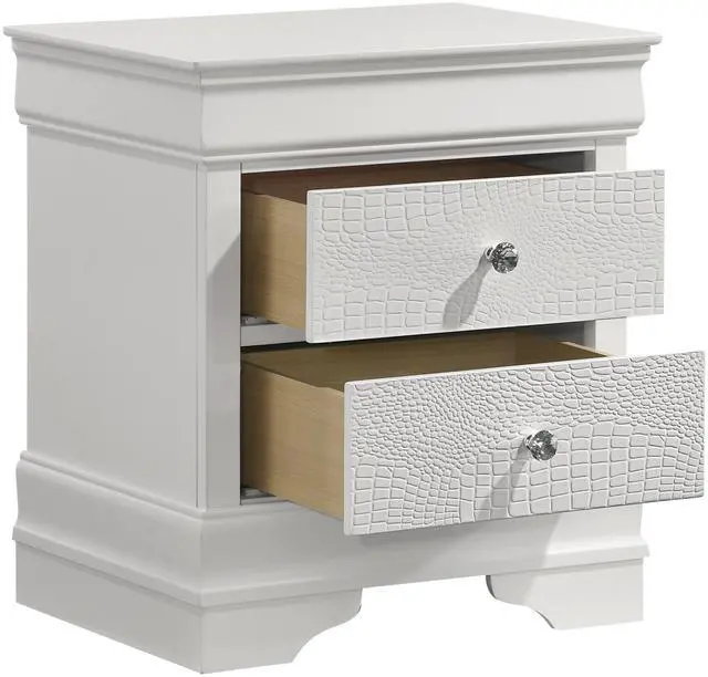 Alt view image 5 of 5 - Blaze Modern Style 2-Drawer Night stand Made with Wood in White  same as B009P286632 (CA inventory)