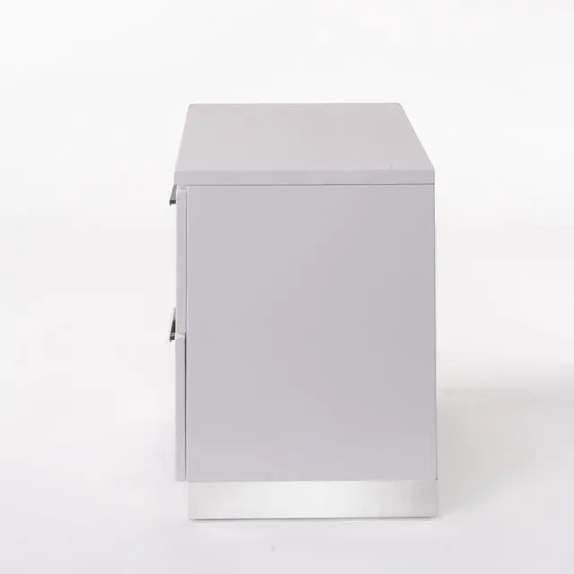 Alt view image 4 of 5 - Lorimar White & Chrome Leg Finish Nightstand