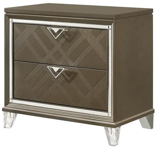 Main image of Skylar Dark Champagne Finish Nightstand