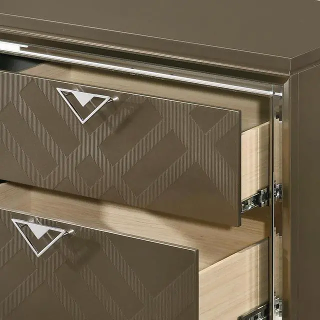 Alt view image 4 of 6 - Skylar Dark Champagne Finish Nightstand