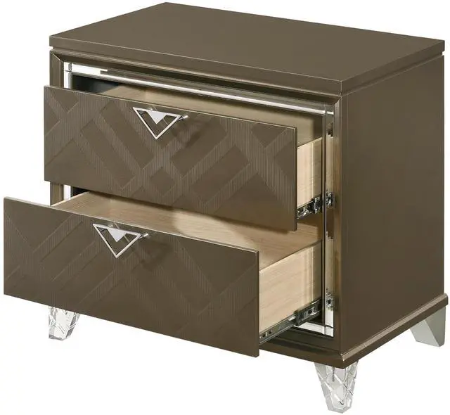 Alt view image 2 of 6 - Skylar Dark Champagne Finish Nightstand