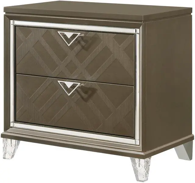 Alt view image 6 of 6 - Skylar Dark Champagne Finish Nightstand