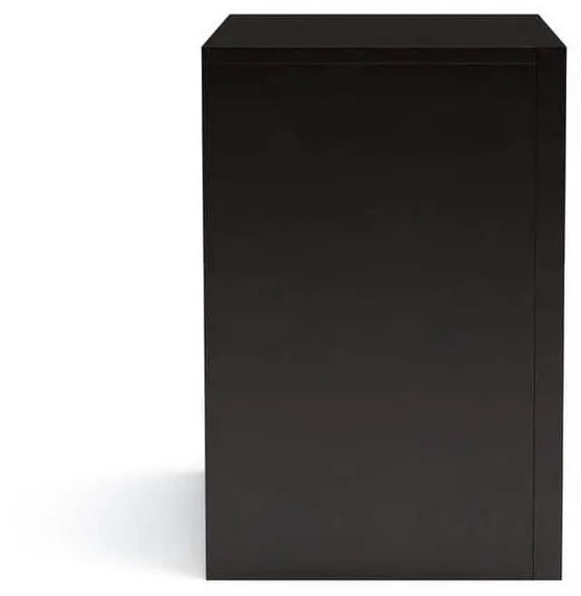 Alt view image 6 of 7 - Black Color Simple Contemporary 1pc Nightstand Solid wood Bedside Table Knob Pulls 2-Drawers Bedside Table