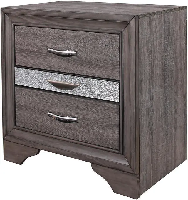 Alt view image 2 of 4 - RYDER SPARKLE GREY NIGHTSTAND