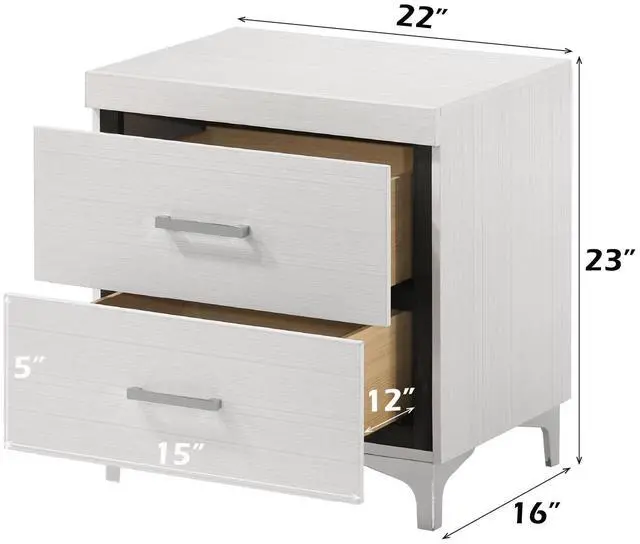 Alt view image 6 of 7 - Casilda White Finish Nightstand