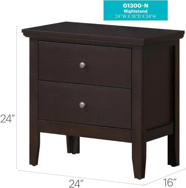Alt view image 4 of 4 - Chic Espresso Nightstand With Storage Drawers