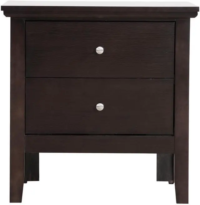 Alt view image 2 of 4 - Chic Espresso Nightstand With Storage Drawers
