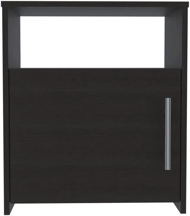 Alt view image 2 of 7 - Nightstand Cuarzz, One Cabinet, Black Wengue Finish