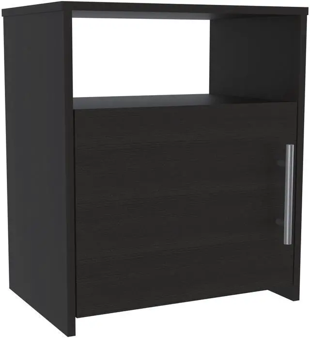 Alt view image 7 of 7 - Nightstand Cuarzz, One Cabinet, Black Wengue Finish