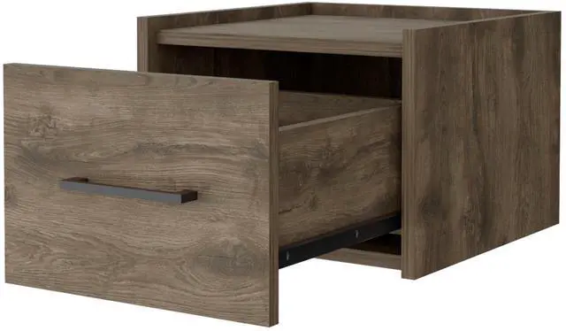 Alt view image 3 of 7 - Dark Brown Wall-Mounted Floating Nightstand