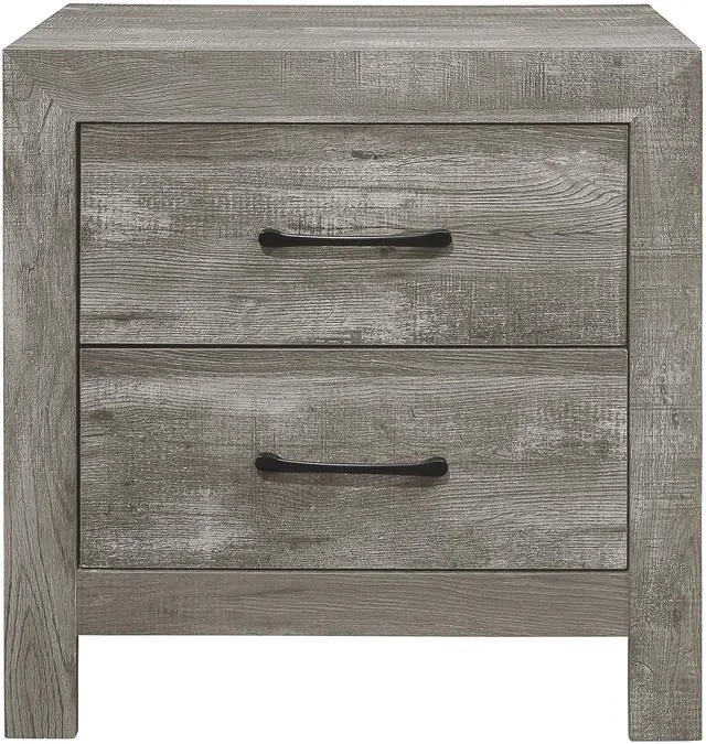 Alt view image 2 of 6 - Rustic Style Gray Finish 1pc Nightstand of 2x Drawers Transitional Design Bedroom Furniture