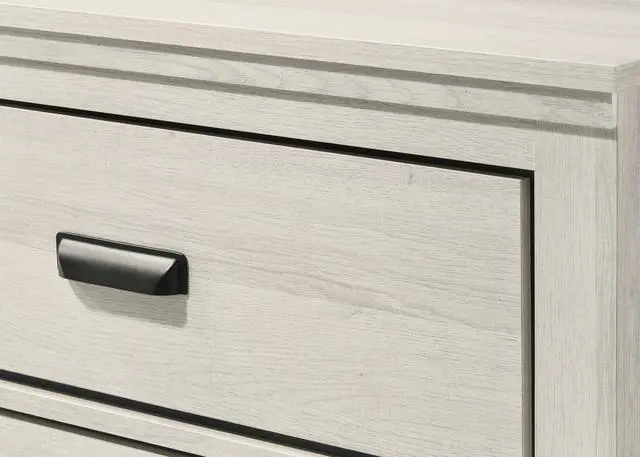 Alt view image 4 of 5 - Contemporary 2-Drawer Nightstand End Table Beige White Finish Two Storage Drawers Bedroom Furniture