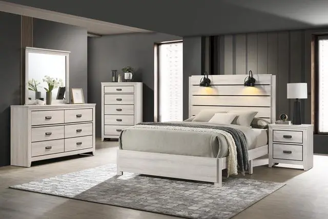 Alt view image 5 of 5 - Contemporary 2-Drawer Nightstand End Table Beige White Finish Two Storage Drawers Bedroom Furniture