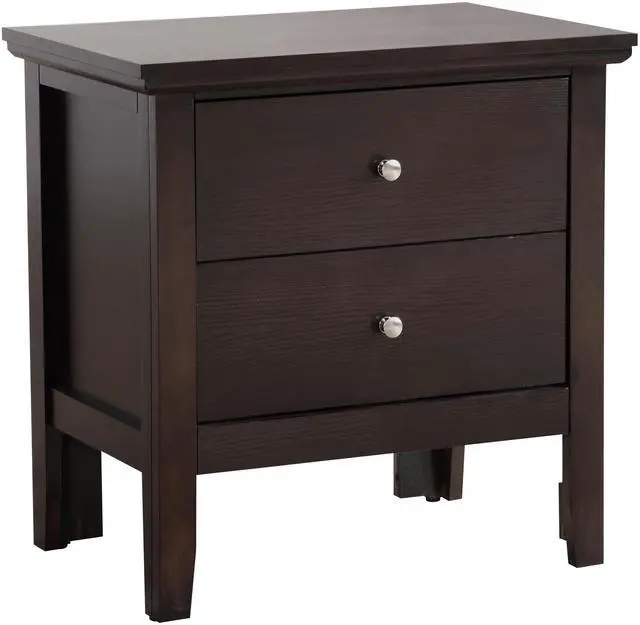 Main image of Chic Espresso Nightstand With Storage Drawers