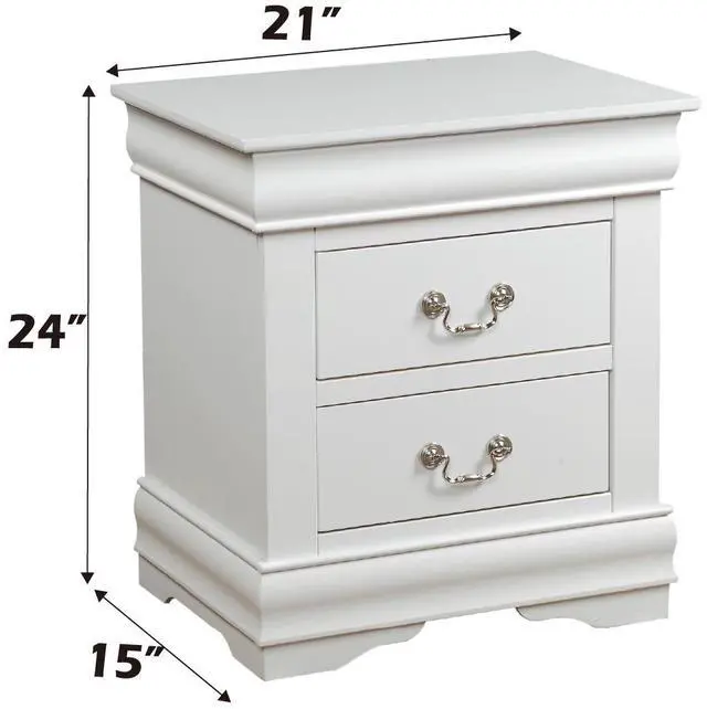 Alt view image 3 of 7 - Louis Philippe White Finish Nightstand