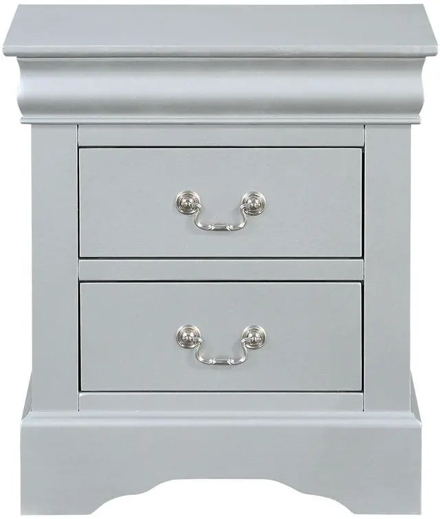 Alt view image 5 of 7 - Louis Philippe Platinum Finish Nightstand