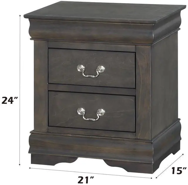 Alt view image 2 of 6 - Louis Philippe Dark Gray Nightstand