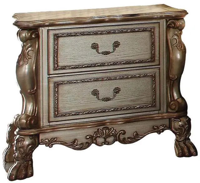 Main image of Dresden Gold Patina & Bone Finish Nightstand