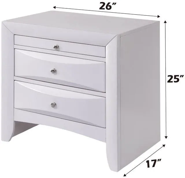 Alt view image 3 of 5 - Ireland White Finish Nightstand