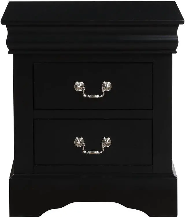 Alt view image 5 of 6 - Louis Black Finish Philippe III Nightstand