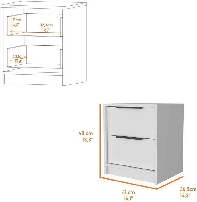 Alt view image 3 of 7 - Washington Nightstand, Two Large Drawers