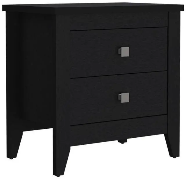 Alt view image 3 of 7 - Nightstand More, Two Shelves, Four Legs, Black Wengue Finish
