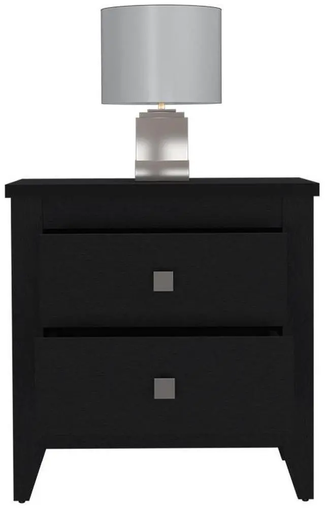 Alt view image 4 of 7 - Nightstand More, Two Shelves, Four Legs, Black Wengue Finish