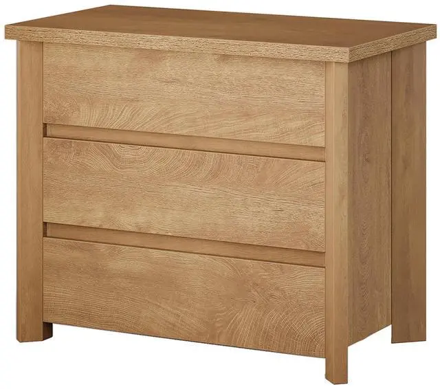 Alt view image 4 of 7 - 32" Farmhouse Nightstand with 3 Drawers, Large Rustic Brown Bedside Table with Ample Storage for Bedroom & Living Room
