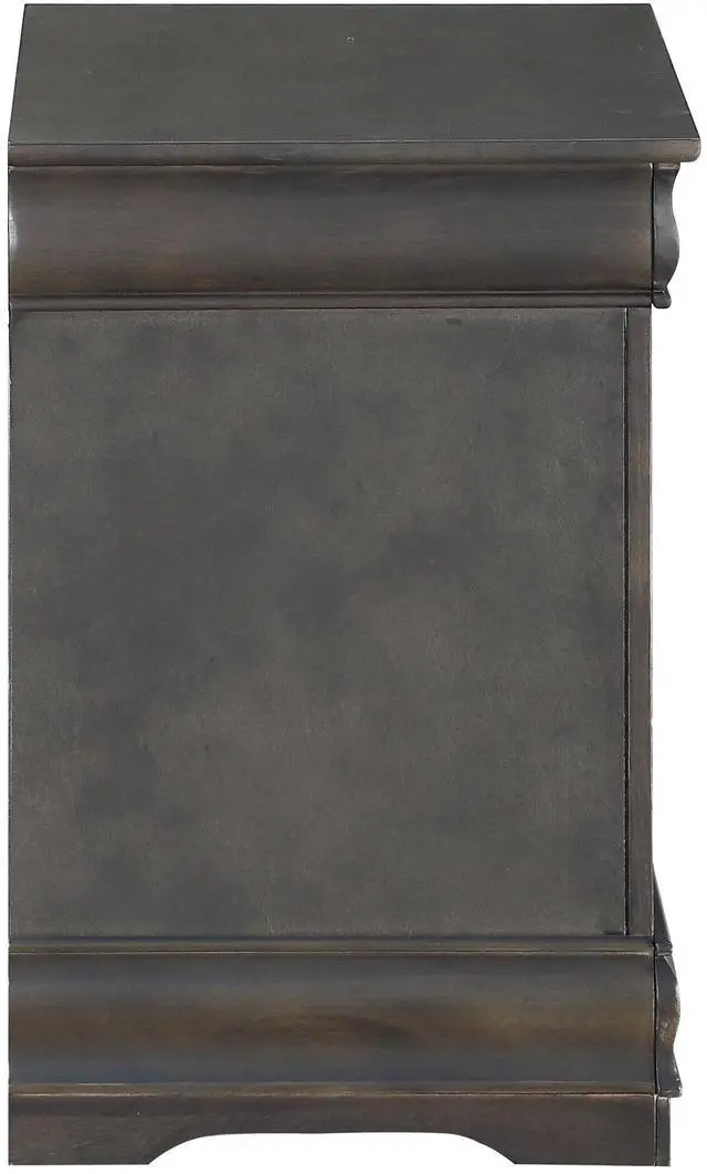 Alt view image 4 of 7 - Dark Grey 2-Drawer Nightstand