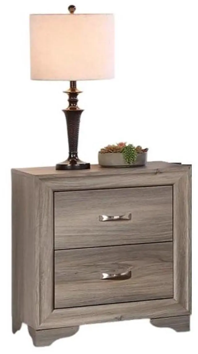Alt view image 3 of 7 - Modern 1pc Nightstand Wooden Bedside Table 2- Drawers Bedroom Furniture