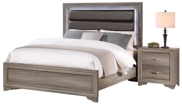 Alt view image 7 of 7 - Modern 1pc Nightstand Wooden Bedside Table 2- Drawers Bedroom Furniture