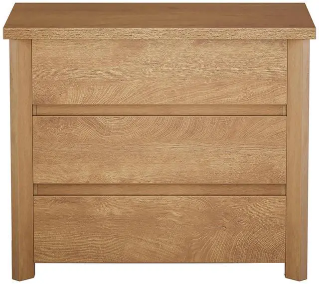 Alt view image 2 of 7 - 32" Farmhouse Nightstand with 3 Drawers, Large Rustic Brown Bedside Table with Ample Storage for Bedroom & Living Room