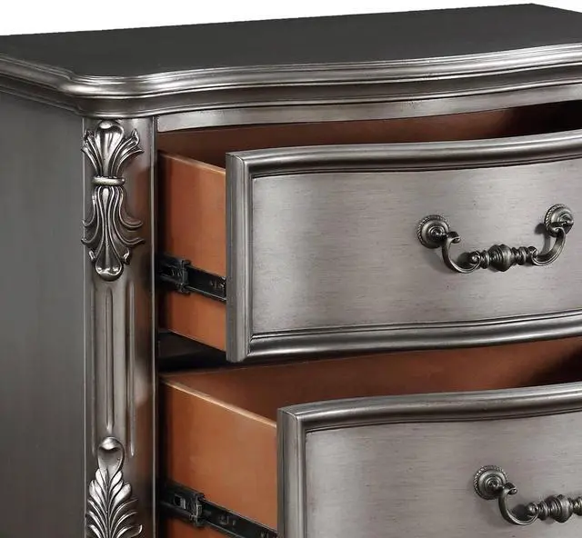 Alt view image 4 of 5 - Ariadne Antique Platinum Finish NightStand