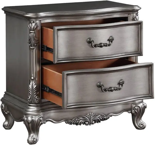 Alt view image 2 of 5 - Ariadne Antique Platinum Finish NightStand