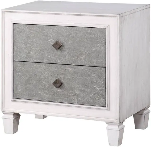 Alt view image 4 of 5 - Katia Rustic Gray & Weathered White Finish Night Stand