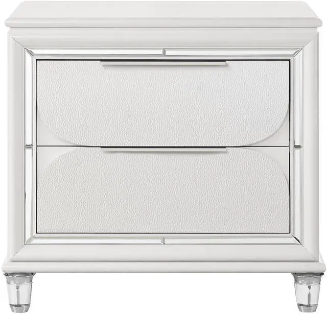 Alt view image 2 of 7 - Tarian Pearl White Finish Nightstand