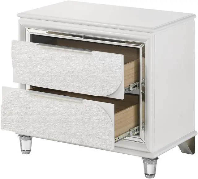 Alt view image 4 of 7 - Tarian Pearl White Finish Nightstand