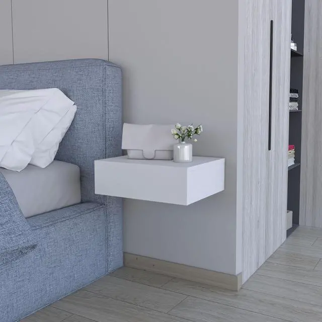 Main image of Vienna Floating Nightstand, Sleek Wall-Mounted Design with Spacious Drawer Storage