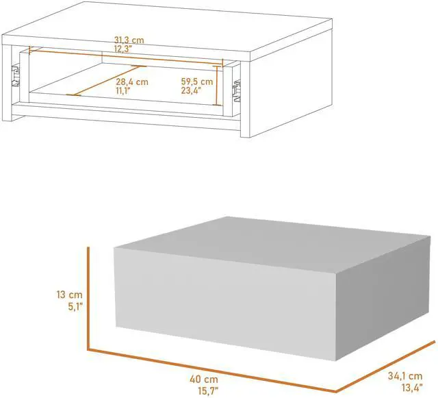 Alt view image 4 of 7 - Vienna Floating Nightstand, Sleek Wall-Mounted Design with Spacious Drawer Storage