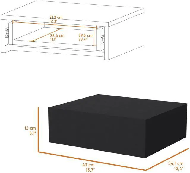 Alt view image 3 of 7 - Vienna Floating Nightstand, Sleek Wall-Mounted Design with Spacious Drawer Storage