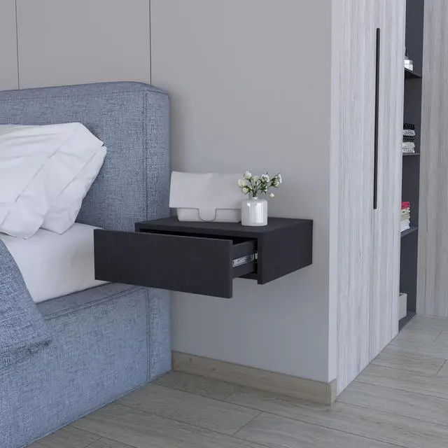 Alt view image 5 of 7 - Vienna Floating Nightstand, Sleek Wall-Mounted Design with Spacious Drawer Storage