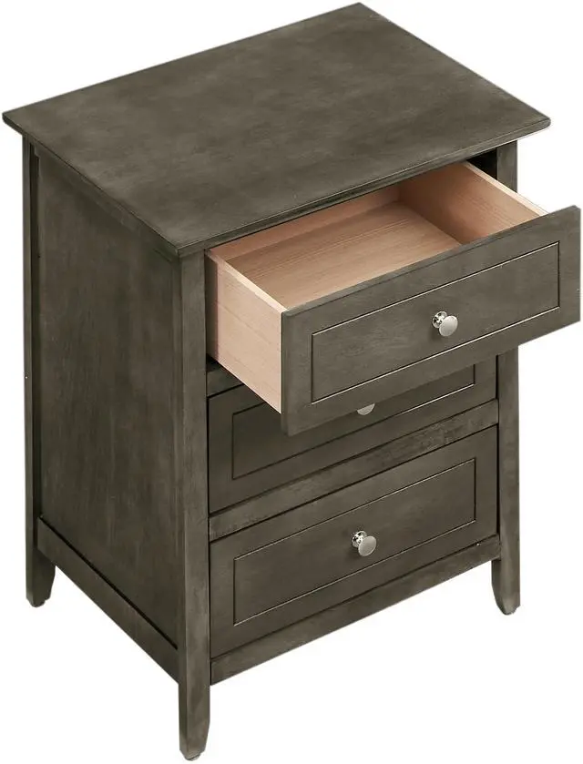 Alt view image 4 of 4 - Sophisticated Gray Transitional Nightstand