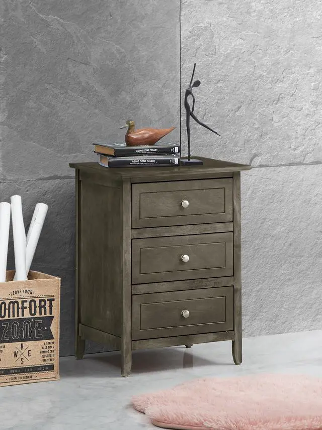 Alt view image 2 of 4 - Sophisticated Gray Transitional Nightstand