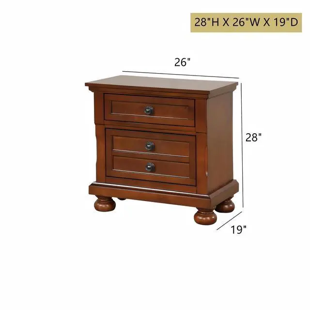 Alt view image 4 of 5 - Sleek Cherry Nightstand For Modern Spaces