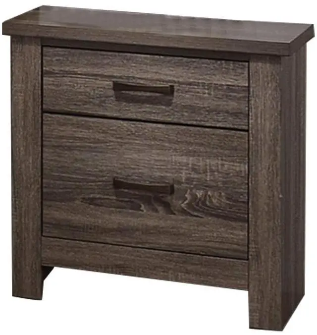 Alt view image 2 of 7 - Natural Finish Striking Wooden Nightstand Bedside Table 2x Drawers Storage bedroom Furniture