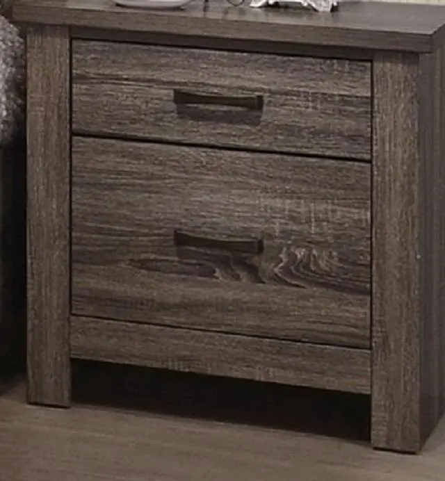 Alt view image 6 of 7 - Natural Finish Striking Wooden Nightstand Bedside Table 2x Drawers Storage bedroom Furniture