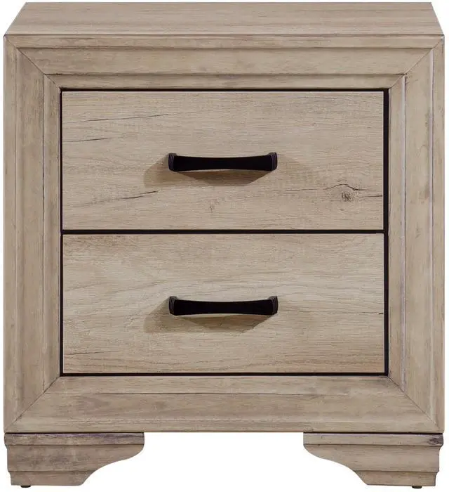 Alt view image 2 of 7 - Contemporary Bedroom Furniture 1pc Nightstand of Drawers Natural Finish Melamine Laminate Bed Side Table